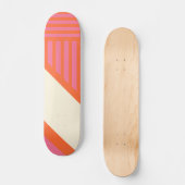 Skateboard Triangle rayures en rose, orange et crème (Recto)