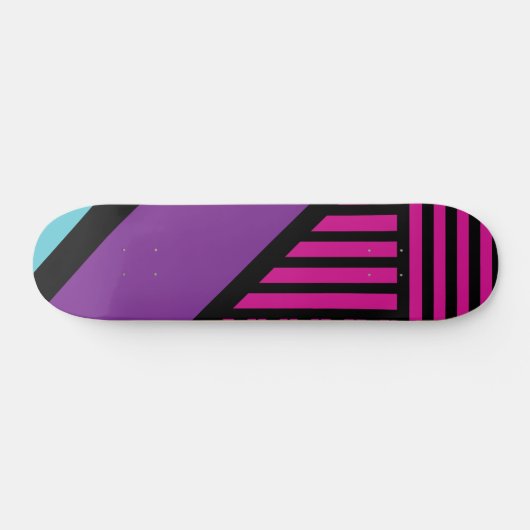 Skateboard Triangle - rose, pourpre, bleu et noir (Horz)