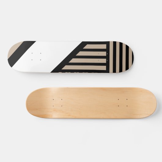 Skateboard Triangle - Taupe, noir et blanc (Horz)