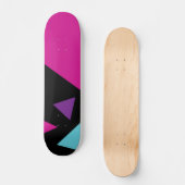 Skateboard Triangles en rose, violet, bleu et noir (Recto)