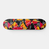 Skateboard Triangles, formes géométriques, jaune et rouge (Horz)