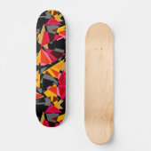 Skateboard Triangles, formes géométriques, jaune et rouge (Recto)