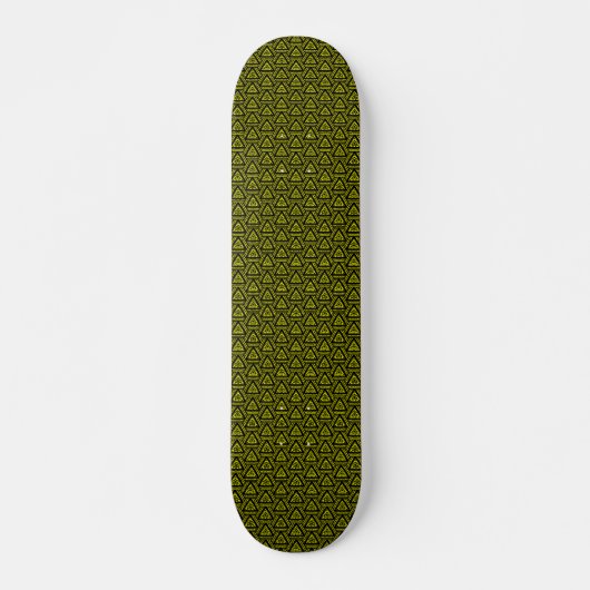 Skateboard Triangles intertissés v2 - Noir et Jaune (Devant)