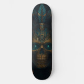 Skateboard Tribal futuriste du cyber-crâne aztèque (Recto)