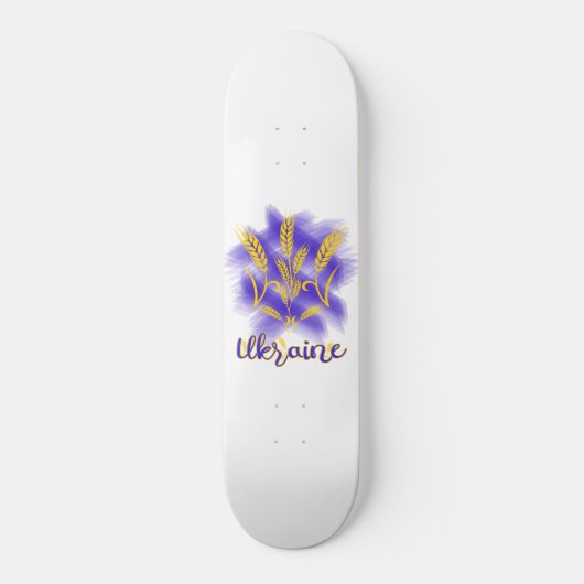 Skateboard Trident ukrainien fait d'oreille de blé (Recto)