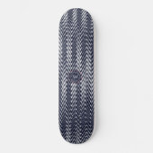 Skateboard Trippy Abstrait noir & blanc rayures, Monogramme (Recto)