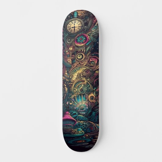 Skateboard Trippy Abstrait Perdre Vous-Même Dans Le Temps Pat (Recto)
