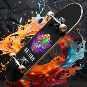Skateboard Trippy Alien Mushroom Nom personnalisé