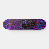Skateboard Trippy Black et Magenta Retro Liquid Swirl (Horz)
