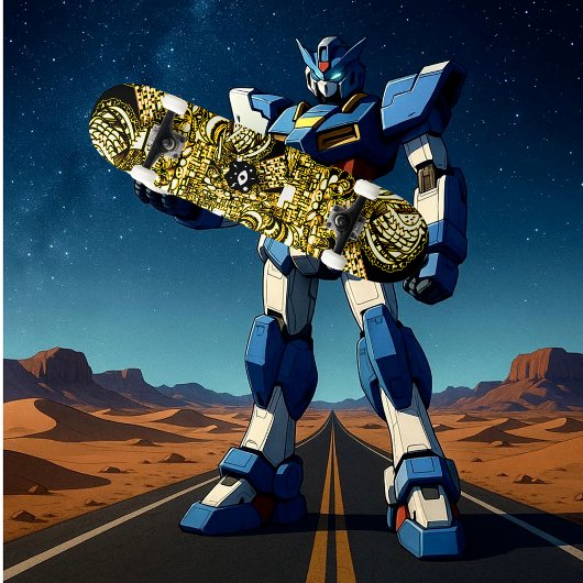 Skateboard Trippy Black Gold Doodle