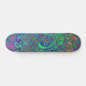 Skateboard Trippy Chartreuse et Blue Retro Liquid Swirl (Horz)