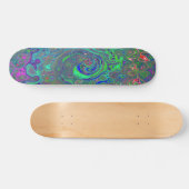 Skateboard Trippy Chartreuse et Blue Retro Liquid Swirl (Horz)