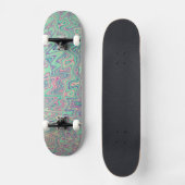 Skateboard Trippy coloré Acid Trip Digital Art Abstrait (Recto)