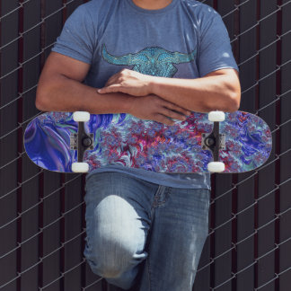 Skateboard Trippy coloré Super numérique Abstrait Fractal