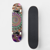 Skateboard Trippy coloré Super vibrant Spiral Fractal Art (Recto)