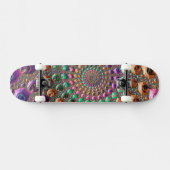 Skateboard Trippy coloré Super vibrant Spiral Fractal Art (Horz)