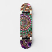 Skateboard Trippy coloré Super vibrant Spiral Fractal Art (Recto)