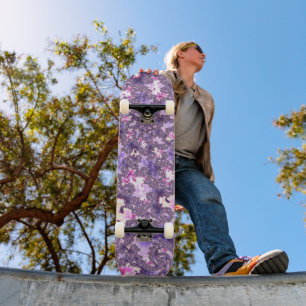 Skateboard Trippy Funky Boho Super Pastel Spiral Fractal Art