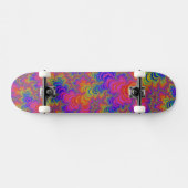 Skateboard Trippy Funky Bold Vibrant Arc-en-ciel Abstrait Fra (Horz)