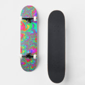 Skateboard Trippy Retro Vibrant Neon Arc-en-ciel Fractal Art (Recto)