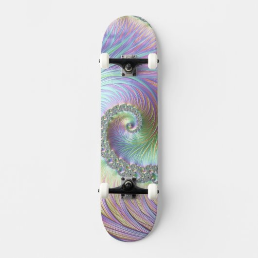 Skateboard Trippy Super Pastel Rainbow Spiral Fractal Art (Recto)