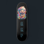 Skateboard *~* Troll AP89 Neon Black Initiales Fun Fun Fun<br><div class="desc">(Code de recherche AP89 pour les articles Troll et AP88 pour les articles de thème médiéval ) Transfert facile vers d'autres produits Zazzle. Patinage arrière - plan NOIR. Les couleurs NEON font simplement Personnaliser / Personnalisez vos INITIALES / MONOGRAM. Troll aux cheveux longs et marrants. Couleurs néons PLANCHES lumineuses. Il...</div>