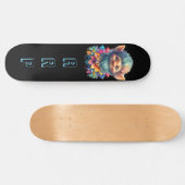 Skateboard *~* Troll de barbe AP89 Neon Arc-en-ciel Initiales (Horz)