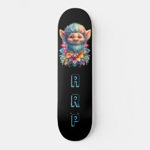 Skateboard *~* Troll de barbe AP89 Neon Arc-en-ciel Initiales
