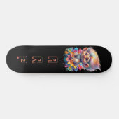 Skateboard *~* Troll doux AP89 Initiales noir néon Fleur (Horz)