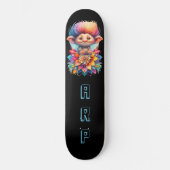 Skateboard *~* Troll doux AP89 Neon Arc-en-ciel Initiales Fle (Recto)