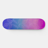 Skateboard Tropical Floral Ombre Raspberry Turquoise Bleu (Horz)