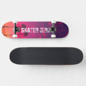 Skateboard Tropical Pink Purple Beach Nom du coucher de solei (Horz)