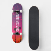 Skateboard Tropical Pink Purple Beach Nom du coucher de solei (Recto)