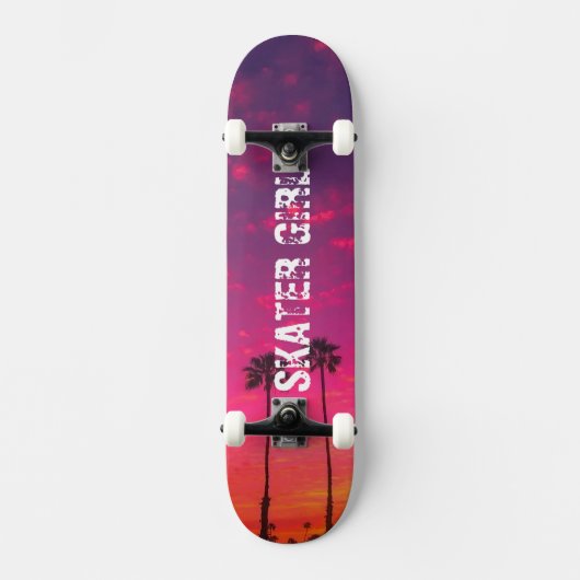 Skateboard Tropical Pink Purple Beach Nom du coucher de solei (Recto)