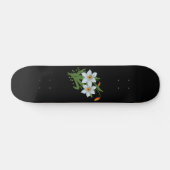 Skateboard Tulipes et jonquilles Fleurs Arrière - plan noir (Horz)