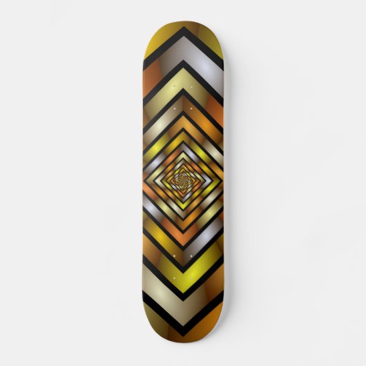 Skateboard Tunnel lumineux coloré Trippy Fractal Graphisme (Recto)