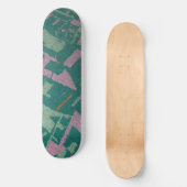 Skateboard Turquoise à section dorée (Recto)
