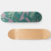 Skateboard Turquoise à section dorée (Horz)