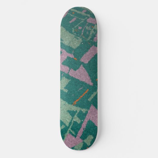 Skateboard Turquoise à section dorée (Recto)