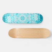 Skateboard Turquoise Aqua Blue Floral (Horz)