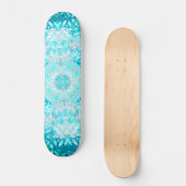 Skateboard Turquoise Aqua Blue Floral (Recto)