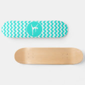 Skateboard Turquoise, Aqua Color Chevron; Ballet (Horz)