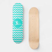 Skateboard Turquoise, Aqua Color Chevron; Ballet (Recto)
