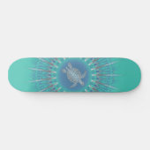 Skateboard Turquoise argentée Turquoise Mandala (Horz)