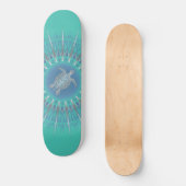 Skateboard Turquoise argentée Turquoise Mandala (Recto)