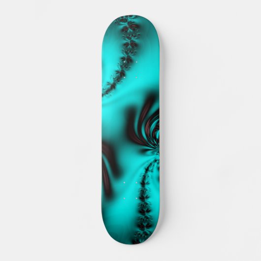 Skateboard Turquoise Bleu Fractal (Recto)