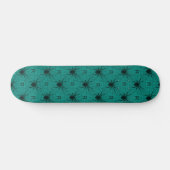 Skateboard Turquoise Éffrayant Spider personnalisé Monogramme (Horz)