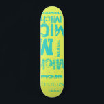 Skateboard Turquoise et citron Grunge Typographie Mot Cloud<br><div class="desc">L'effet de ce design de rue tendance basé sur le texte dépend de la longueur de votre nom. Sélectionnez "Cliquez pour customiser plus loin" en bas de la page "Personnalisez ce modèle" pour obtenir le look que vous voulez. Vous pouvez faire de l'arrière - plan et/ou du texte n'importe quelle...</div>