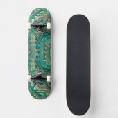 Skateboard Turquoise Fractal Paua Abalone Shell Thème Nautiqu (Recto)