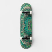 Skateboard Turquoise Fractal Paua Abalone Shell Thème Nautiqu (Recto)